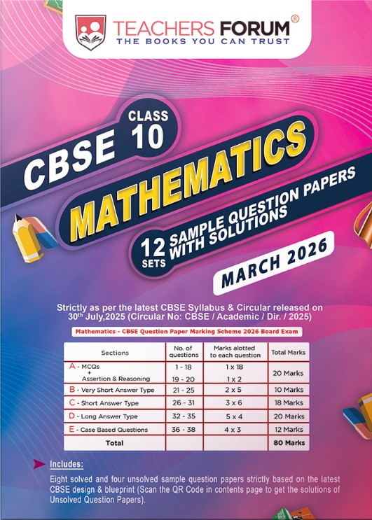 Teachers Forum CBSE Sample Question Paper Class 10 Mathematics Standard (For 2026 Board Exam)